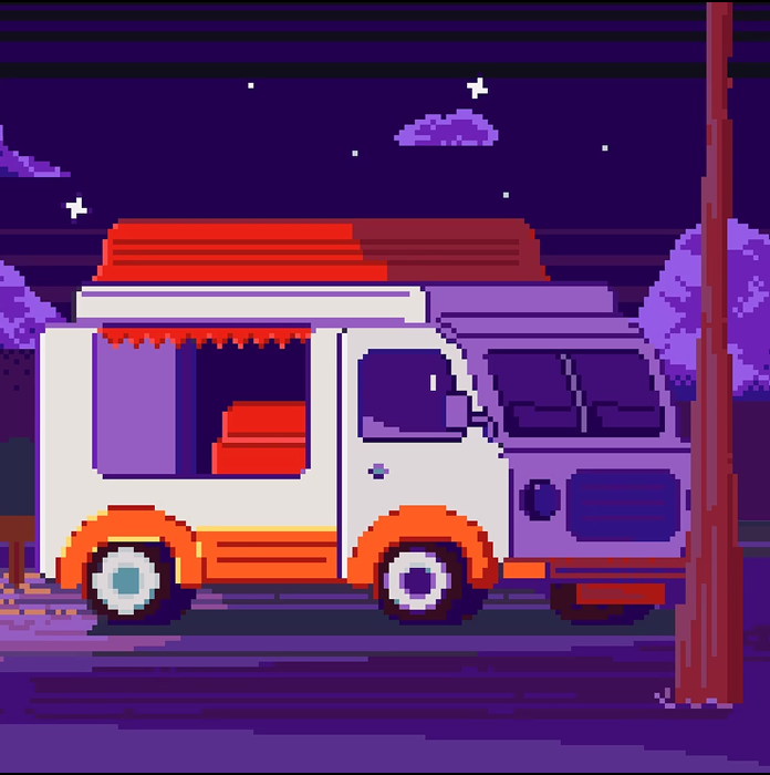 машина стоящая на фоне ночного неба